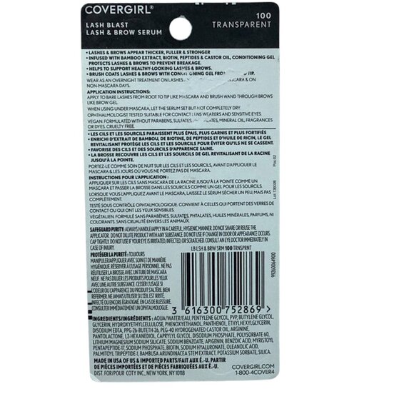 Covergirl Lash Blast Lash & Brow Serum Mascara 13.1 ML Transparent NEW .44 Oz. - Picture 4 of 5